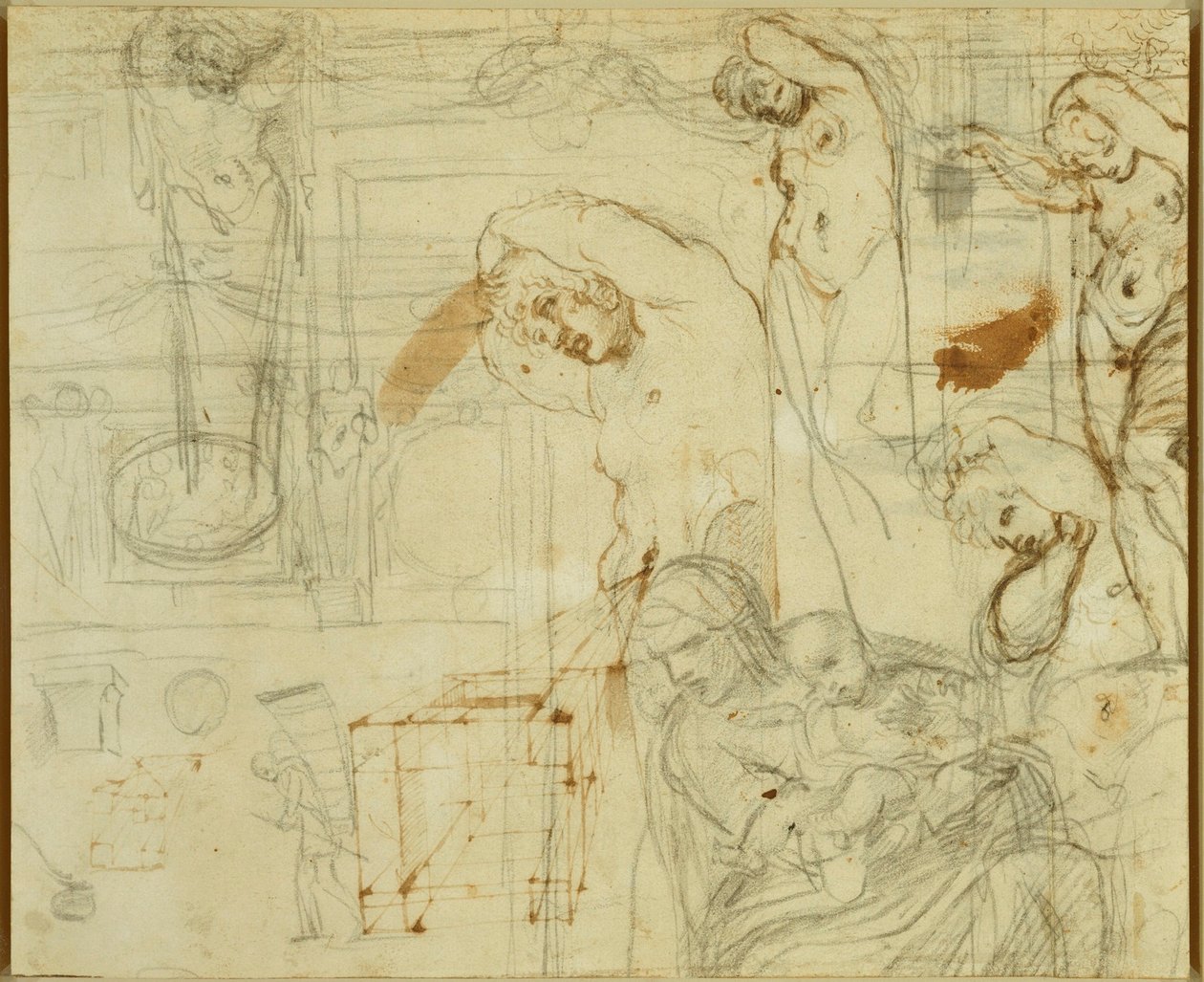 Studie dekorací pro galerii Farnese od Annibale Carracci