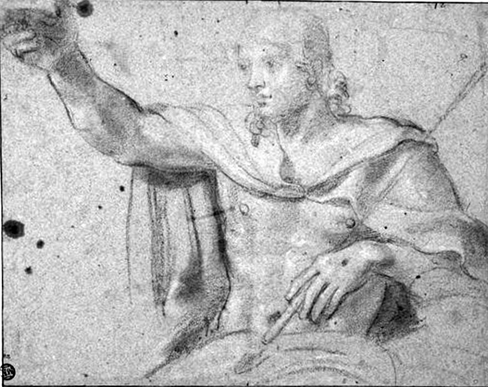 Studie pro fresky klenby Cerasi Chapel od Annibale Carracci