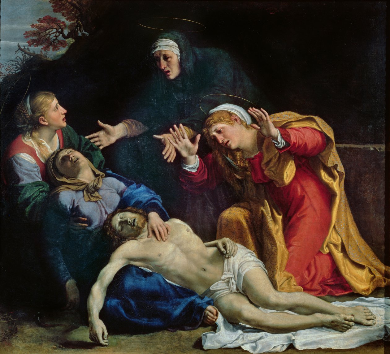 Mrtvý Kristus truchlil („Tři Marie“), kolem roku 1604 od Annibale Carracci