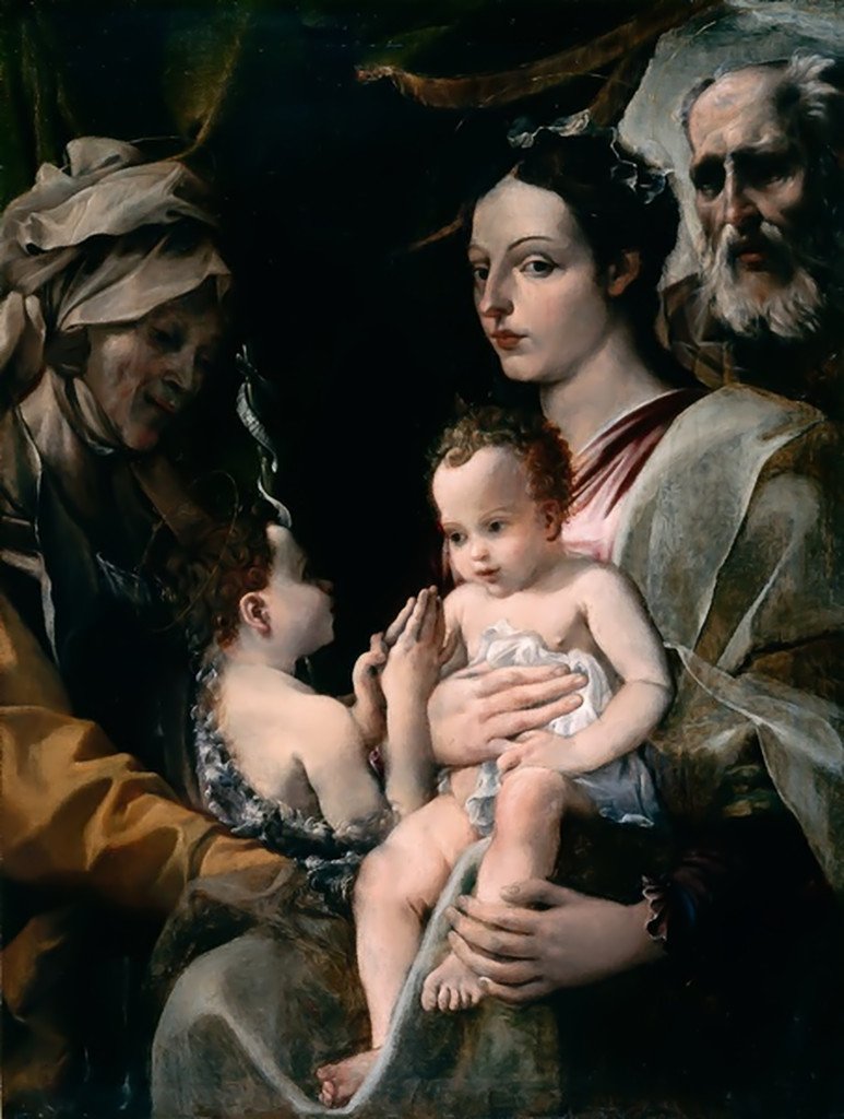 Svatá rodina se svatou Alžbětou a svatým Janem od Annibale Carracci