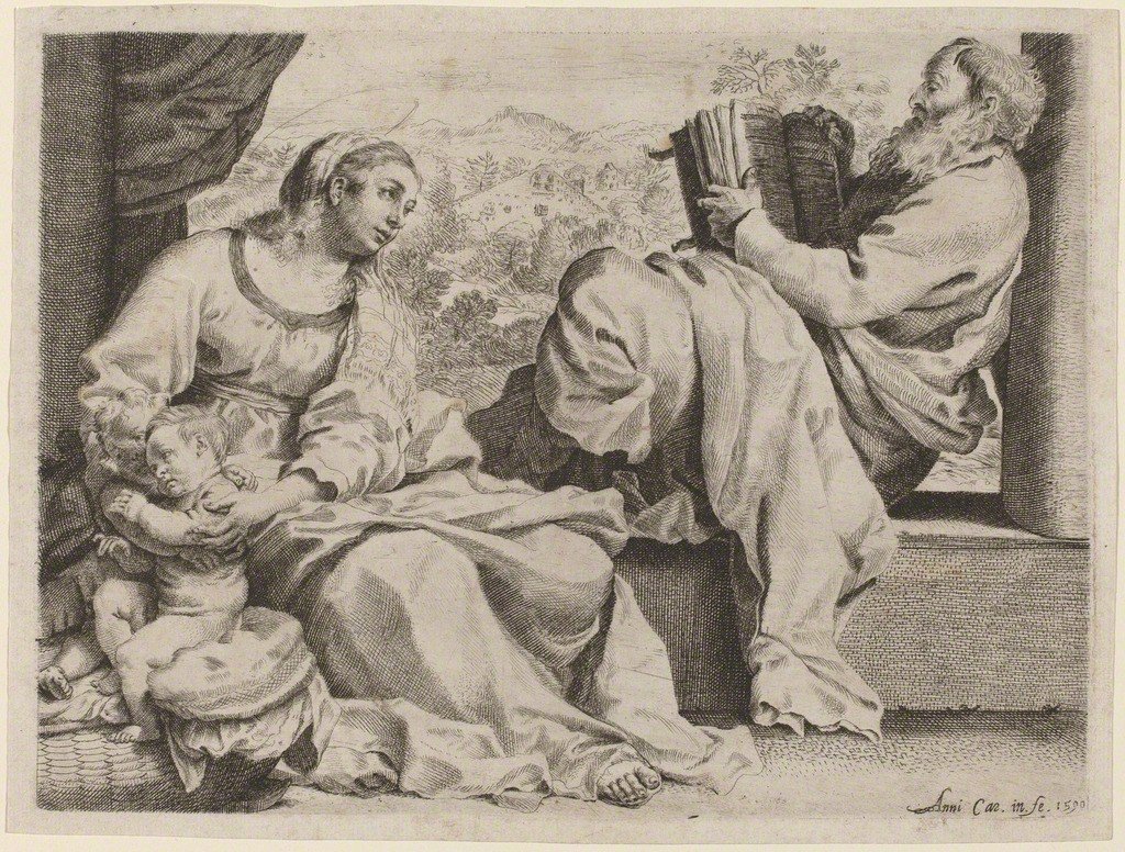 Svatá rodina s mladým svatým Janem Křtitelem od Annibale Carracci