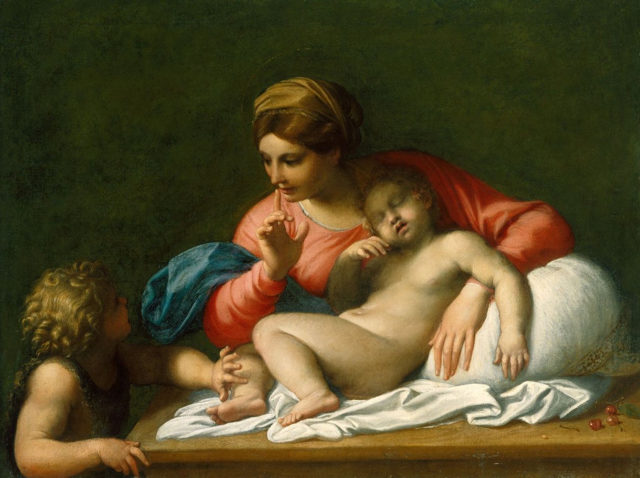 Madona a spící dítě se svatým Janem Křtitelem Il Silenzio od Annibale Carracci