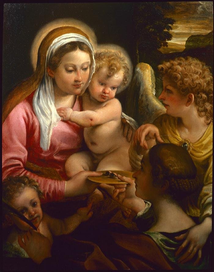 Panna a dítě se svatou Lucií a mladým Janem Křtitelem od Annibale Carracci