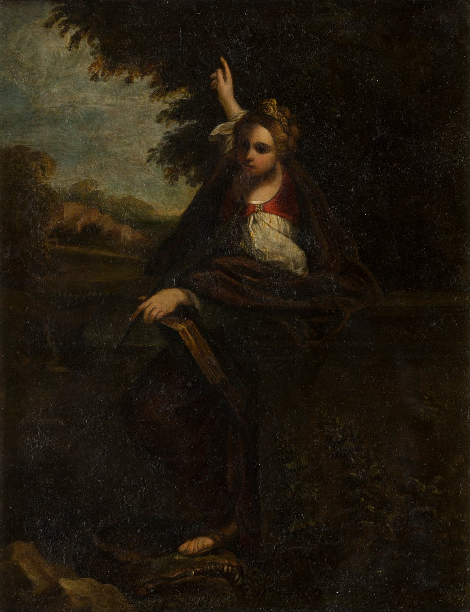 St. Margaret in a Landscape: A Sybil, c.1580-1609 (kov pod sklem) od Annibale (after) Carracci
