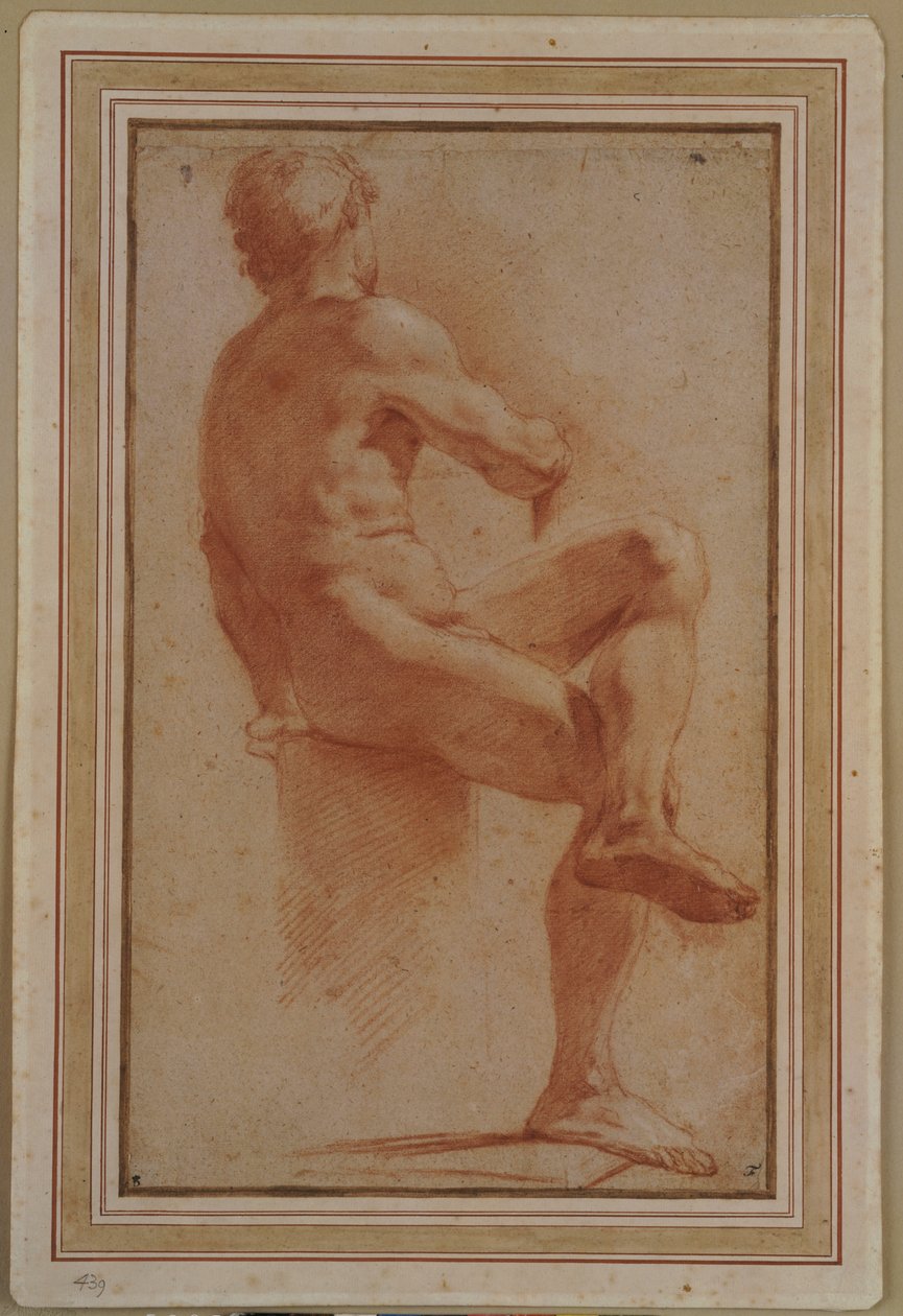 Mužský akt sedící otočený zády od Annibale Carracci