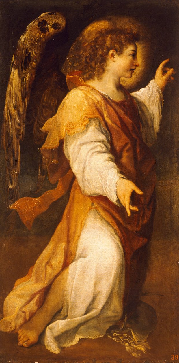 Announcing Angel, Annibale Carracci (1560-1609), olej na plátně od Annibale Carracci