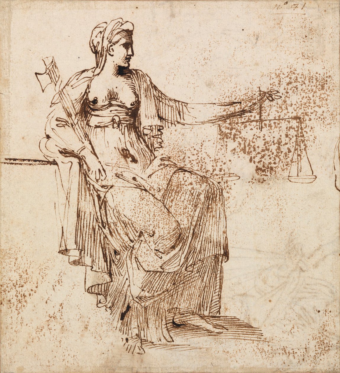 Carracci - Justice, RCIN 902146 od Annibale Carracci
