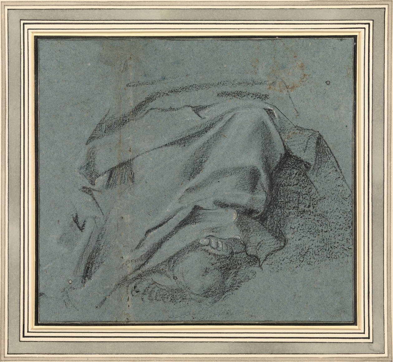 Carracci - Studie drapérie přes nohy Panny Marie pro oltářní obraz Nanebevzetí Panny Marie, S.Maria del Popolo, RCIN 902108 od Annibale Carracci