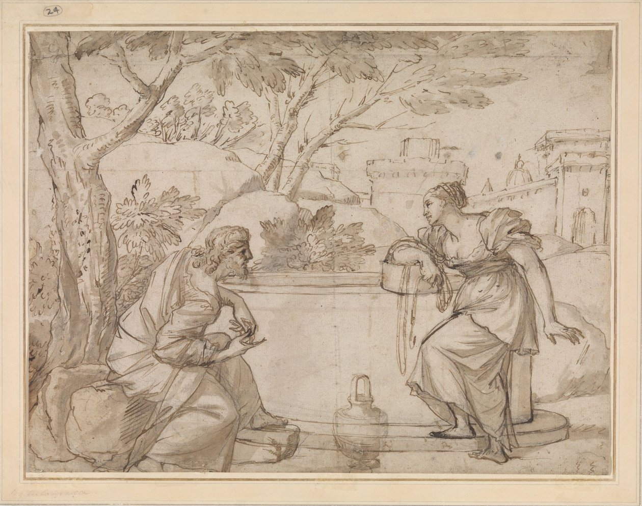Kristus a Samaritánka od Annibale Carracci