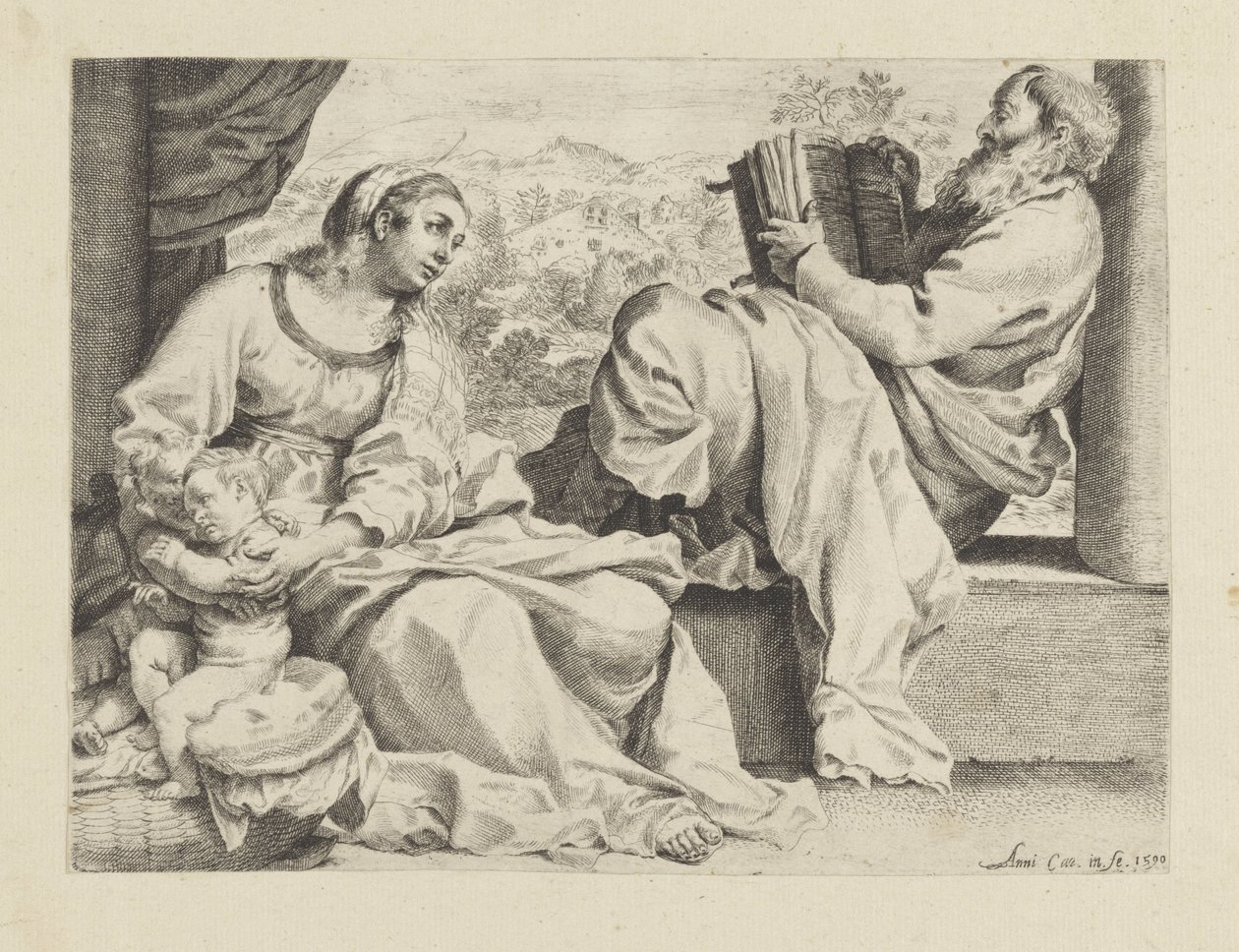 Svatá rodina s mladým Janem Křtitelem od Annibale Carracci