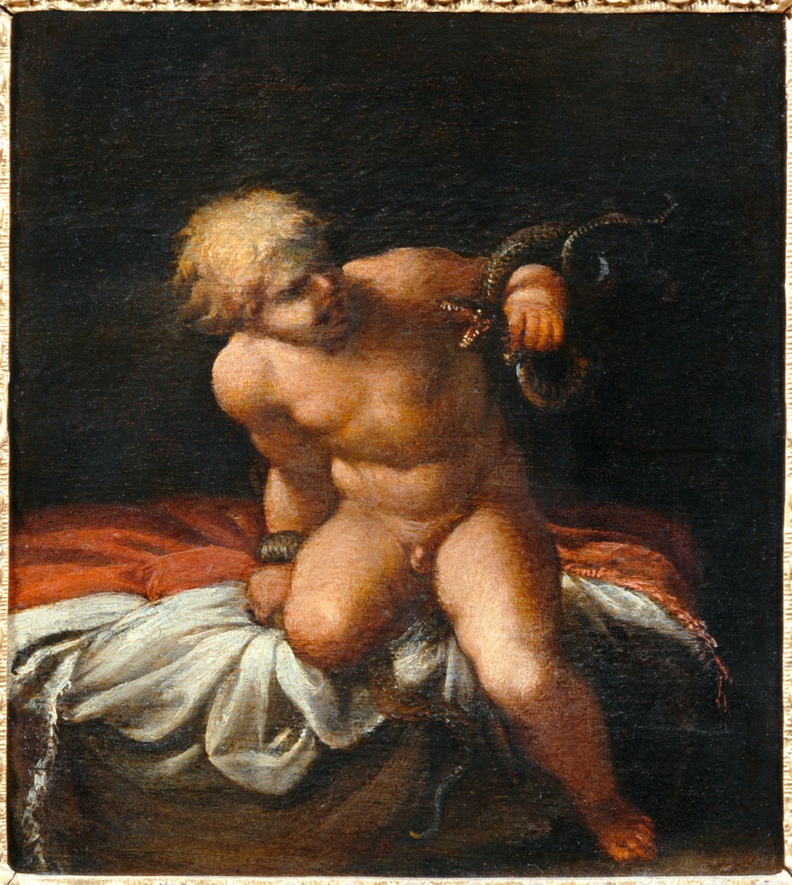 Hercule enfant etouffant les serpents - Herkules škrtící hady ... od Annibale Carracci