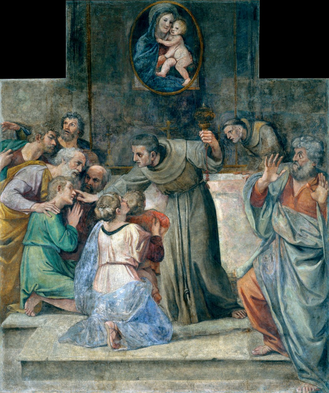 Uzdravení slepého při narození - Malba Annibale Carracciho (Carracci od Annibale Carracci