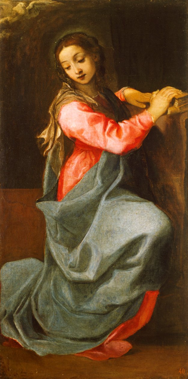 Lady of Annunciation, od Annibale Carracci (1560-1609), olej na plátně od Annibale Carracci