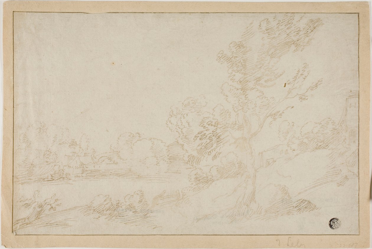Krajina s břehem řeky od Annibale Carracci