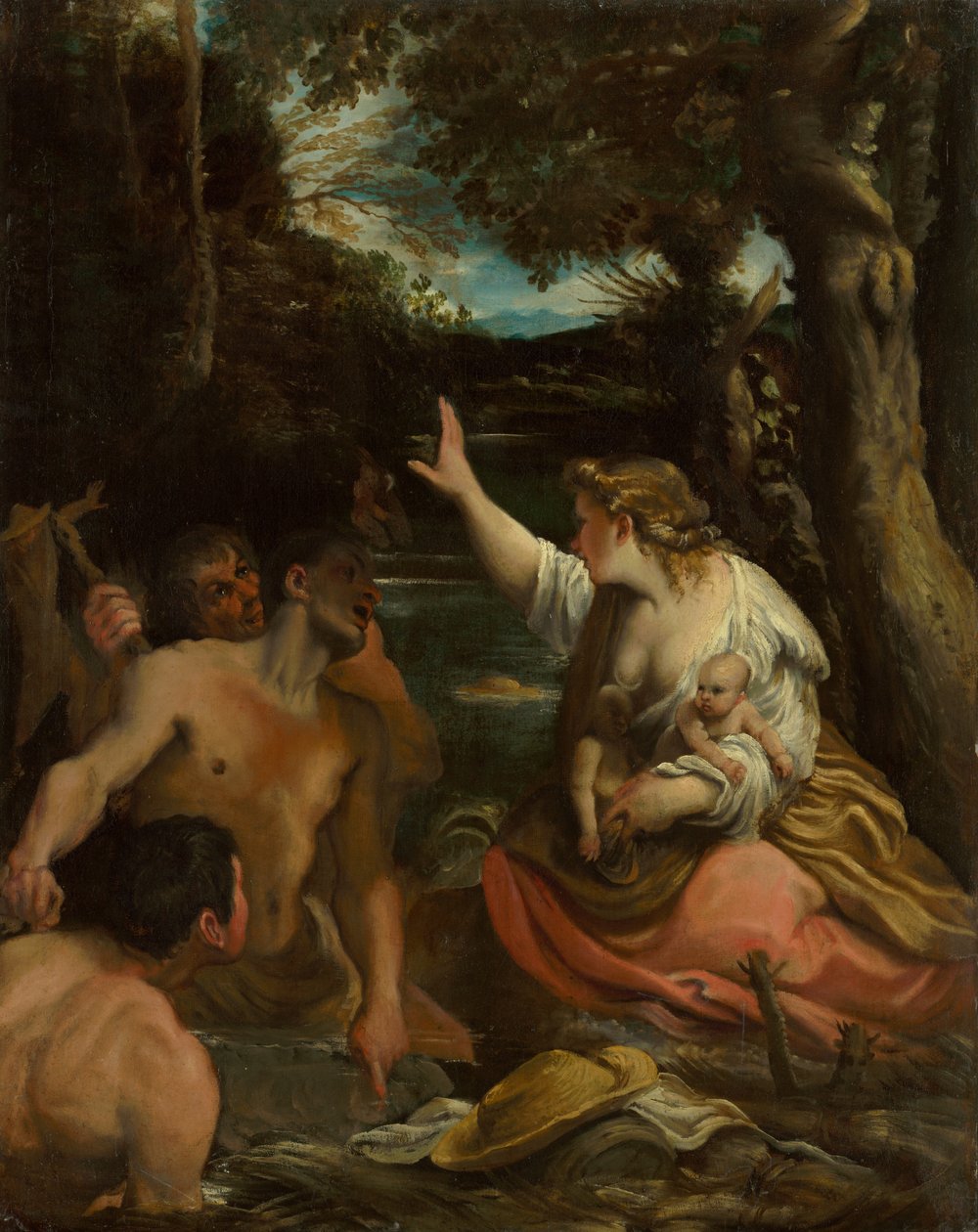 Latona a lýkští rolníci Latona chrání své děti, 1585. od Annibale Carracci
