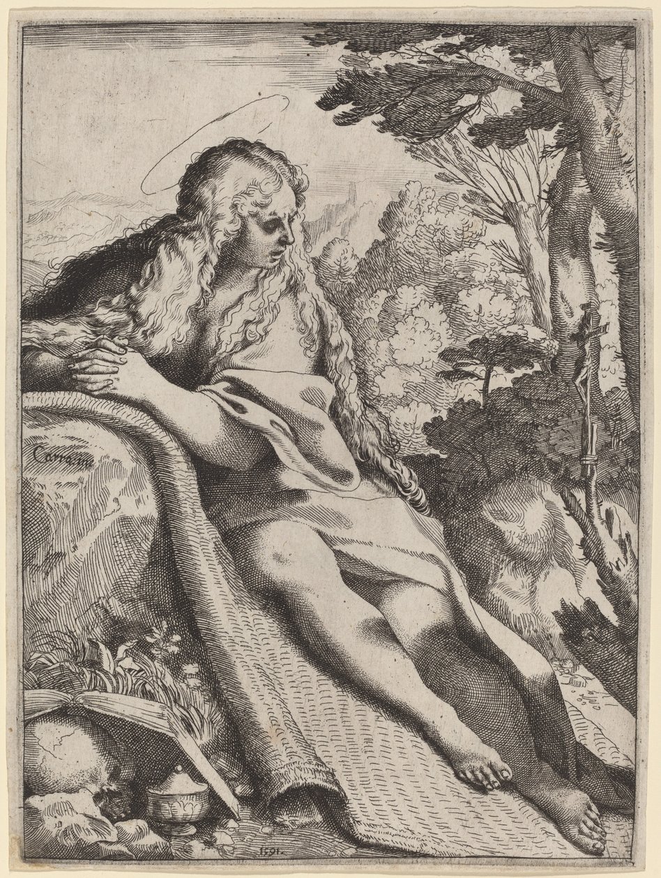 Máří Magdalény v divočině od Annibale Carracci