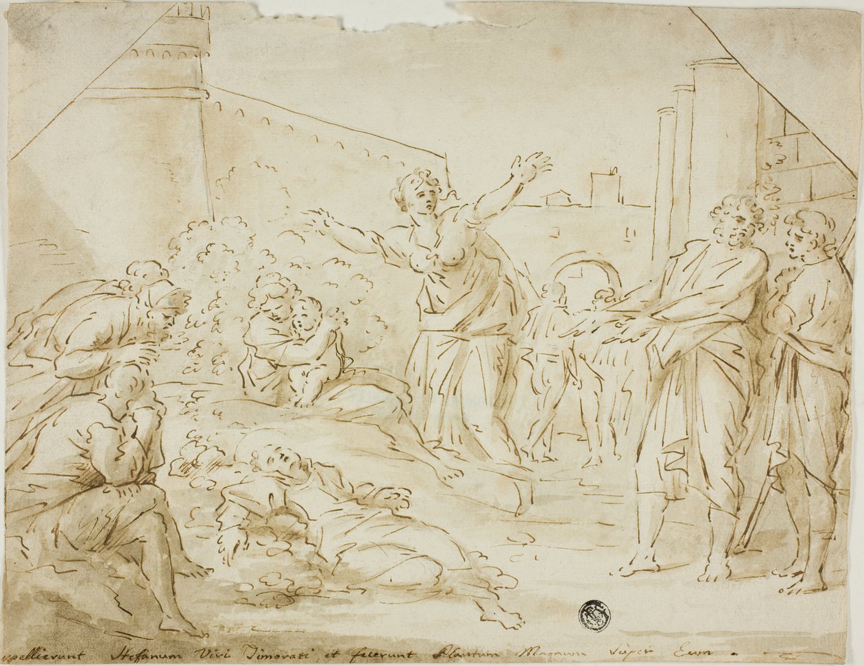 Smutek nad tělem svatého Štěpána od Annibale Carracci