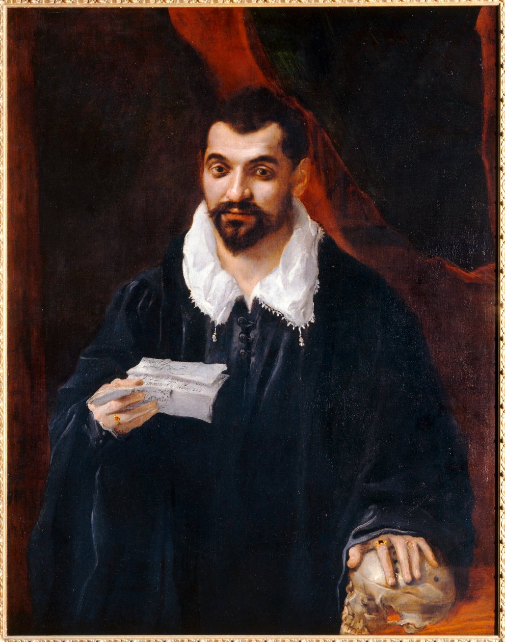 Portrét muže držícího lebku, dříve známý jako ... od Annibale Carracci