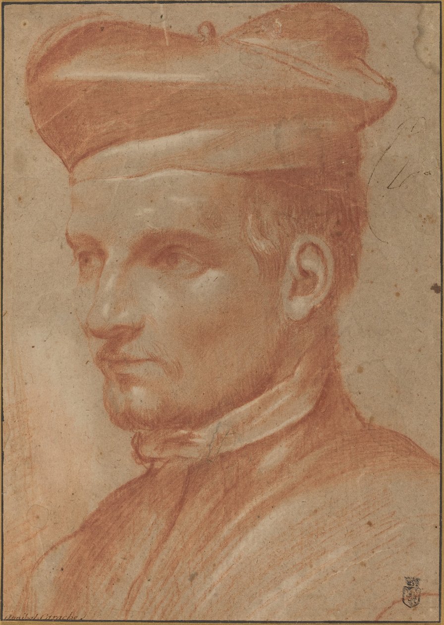 Portrét církevního v biretu od Annibale Carracci