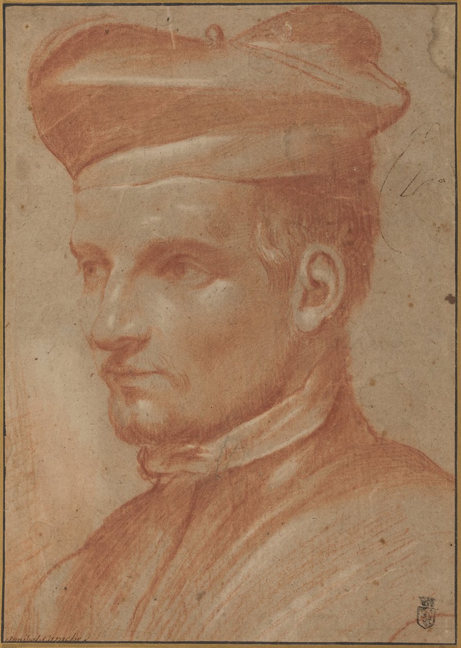 Portrét duchovního v biretu od Annibale Carracci