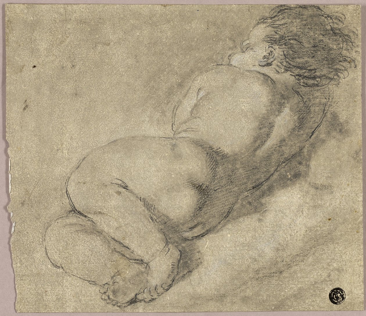 Ležící dítě zezadu od Annibale Carracci