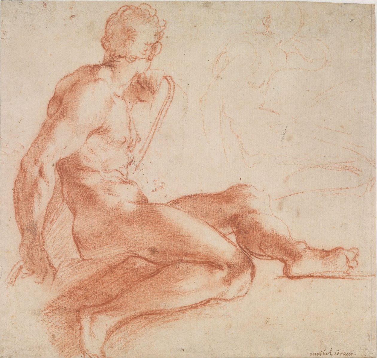 Sitzender männlicher Akt od Annibale Carracci