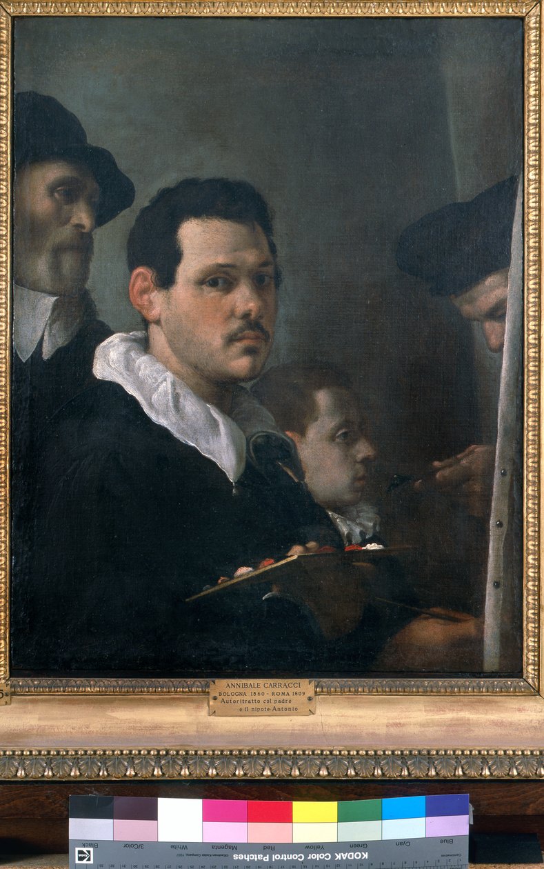Autoportrét s dalšími figurami, cca 1593 (olej na plátně) od Annibale Carracci
