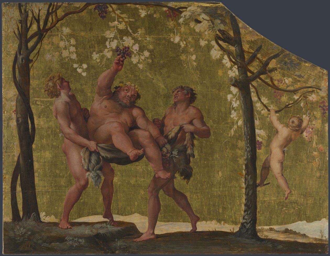 Silenus sbírající hrozny, c. 1598 od Annibale Carracci