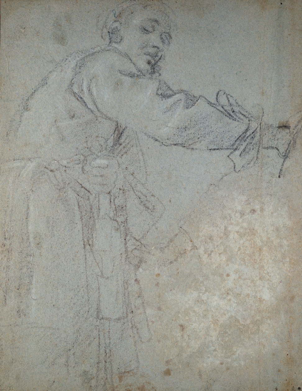 Studie zahalené mužské postavy, 1580-1609 od Annibale Carracci