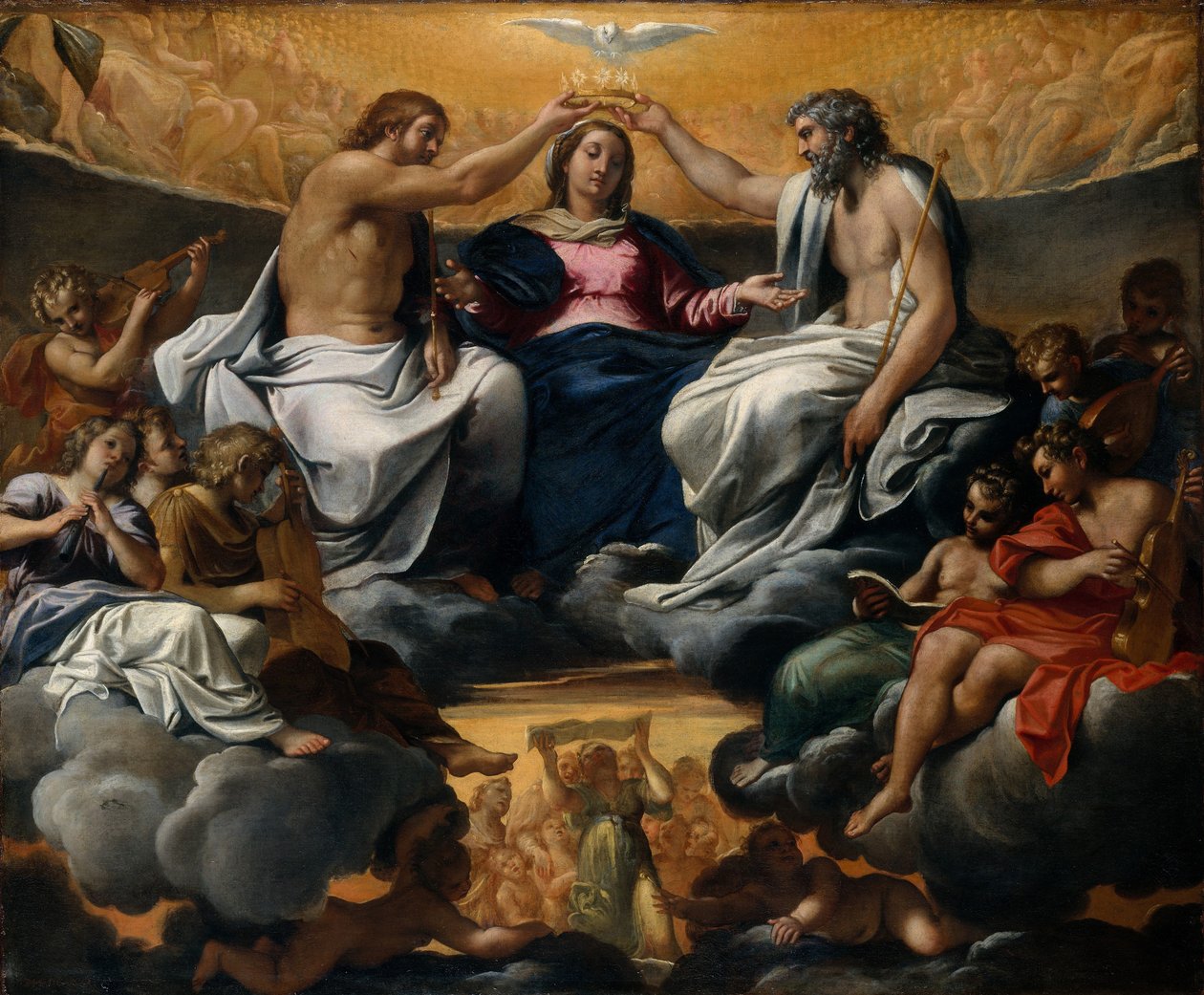 Korunovace Panny Marie, kolem roku 1595 (olej na plátně) od Annibale Carracci