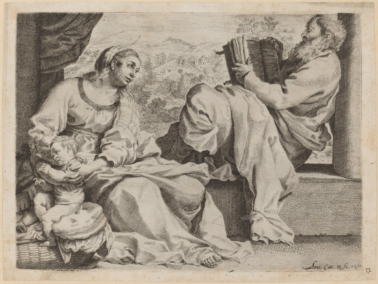 Svatá rodina se svatým Janem Křtitelem od Annibale Carracci