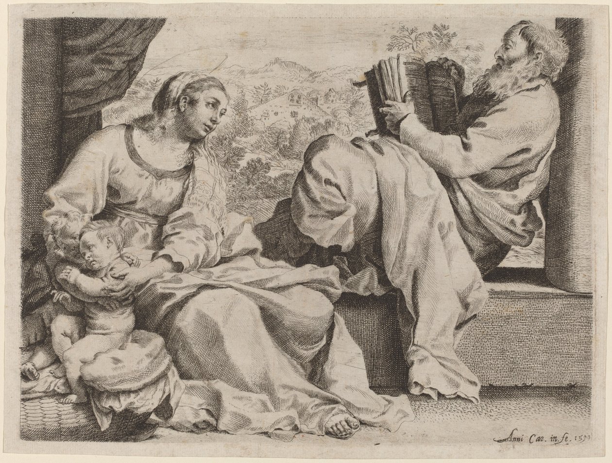 Svatá rodina se svatým Janem Křtitelem od Annibale Carracci