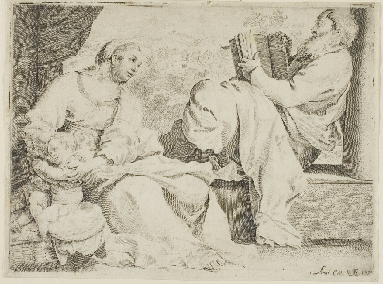 Svatá rodina se svatým Janem Křtitelem od Annibale Carracci