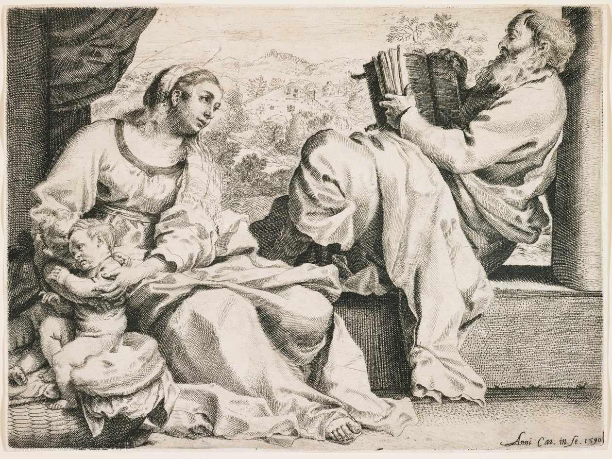 Svatá rodina se svatým Janem Křtitelem od Annibale Carracci