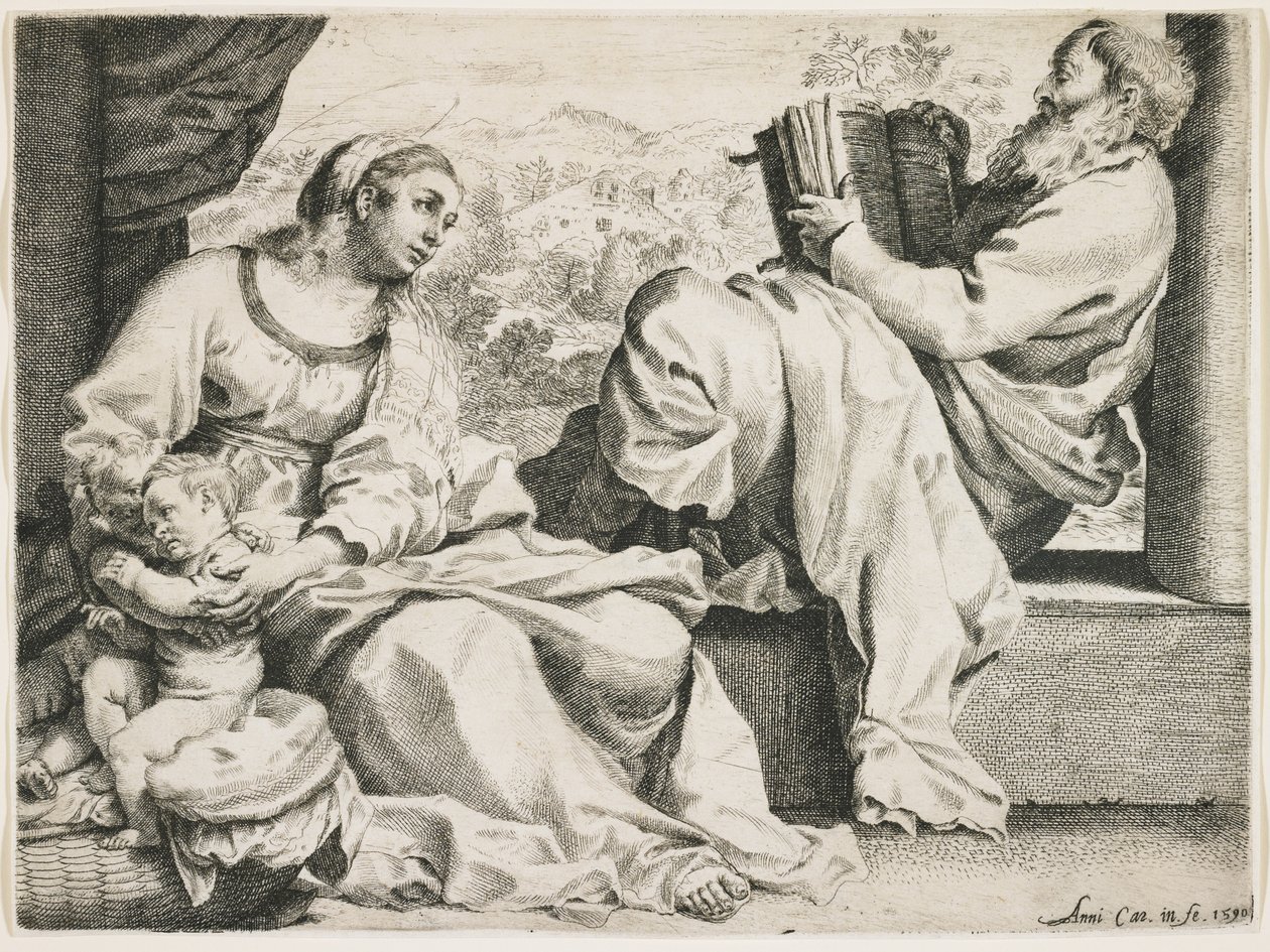 Svatá rodina se svatým Janem Křtitelem, 1590 od Annibale Carracci