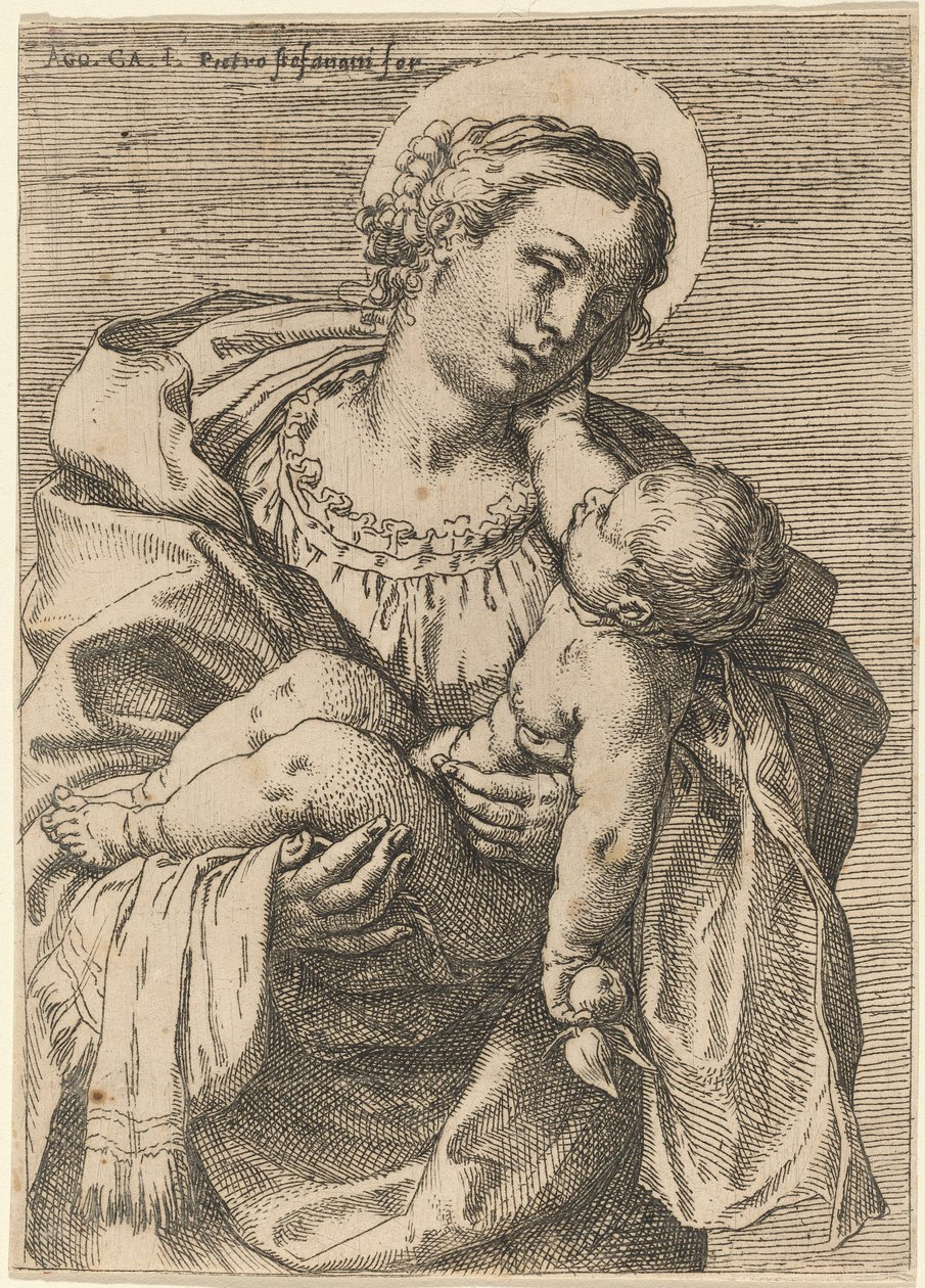 Madona a dítě s jablkem od Annibale Carracci