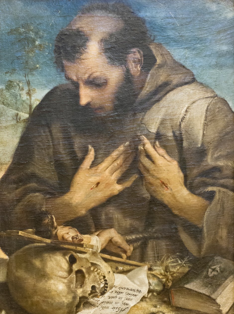 Penitent St Francis, kolem 1585 (olej na plátně) od Annibale Carracci