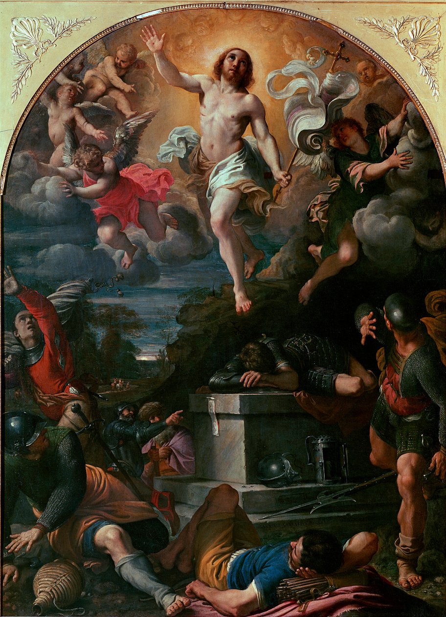 Obraz Vzkříšení Krista od Annibale Carracciho (Carrache) (1560-1609) 1593 Sun. 217x160 cm Paříž, Musee du Louvre od Annibale Carracci