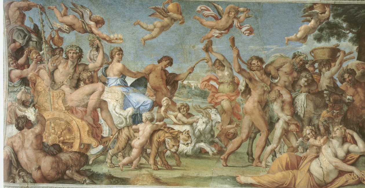 Triumf Bakcha a Ariadny od Annibale Carracci