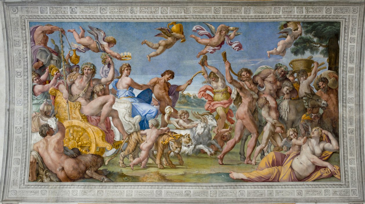 Triumf Bakcha a Ariadny par Carracci, Annibale (1560-1609). Čerstvé, cca. 1597, Palazzo Farnese, Řím od Annibale Carracci