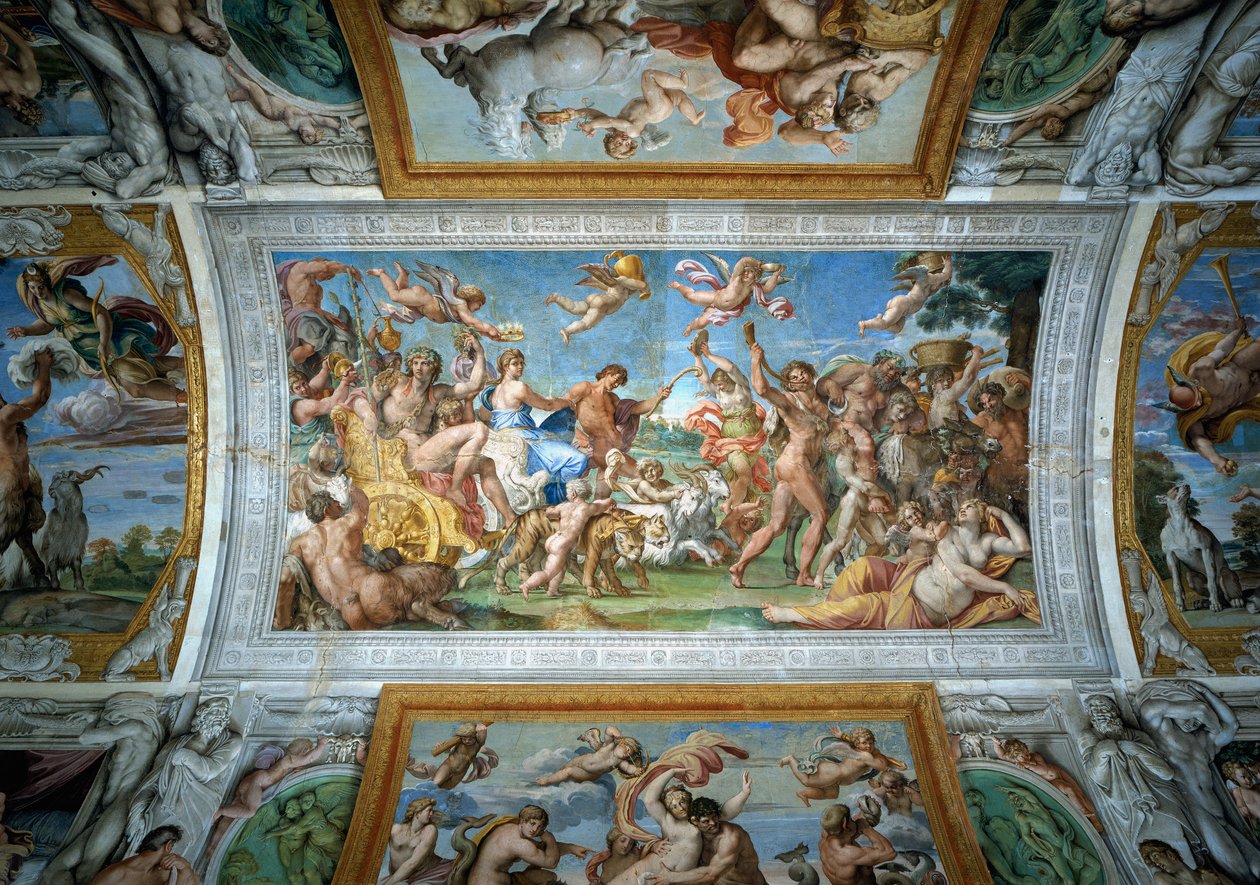 Triumf Bakcha a Ariadny, detail ze stropu Farnese od Annibale Carracci