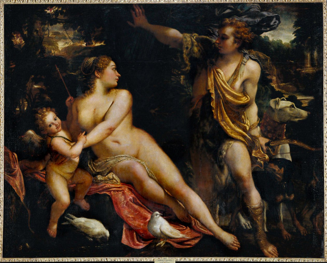 Venuše, Adonis a Amor (malba na plátně) od Annibale Carracci