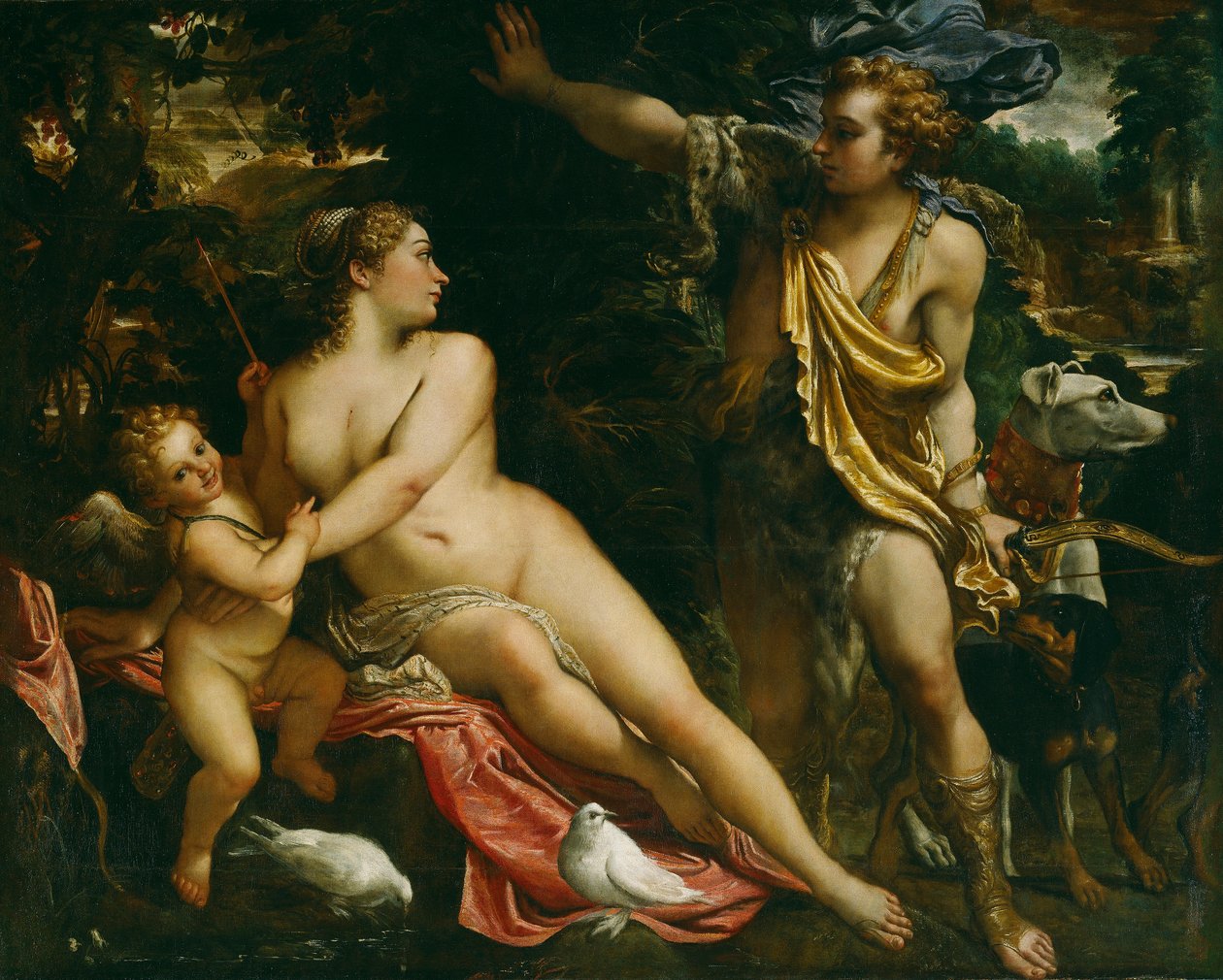 Venuše, Adonis a Amor od Annibale Carracci