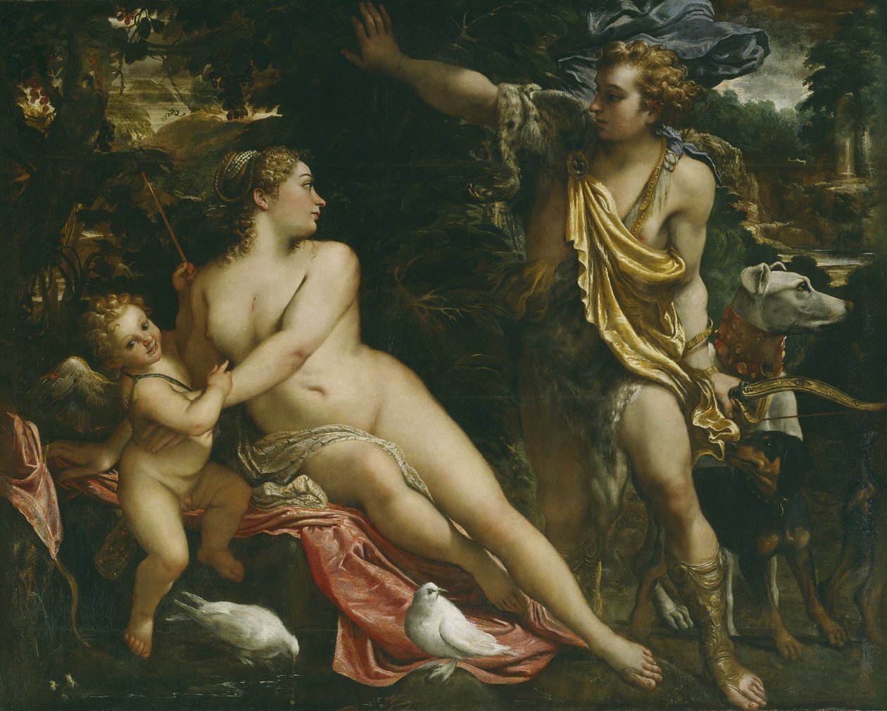 Venuše, Adonis a Amor od Annibale Carracci