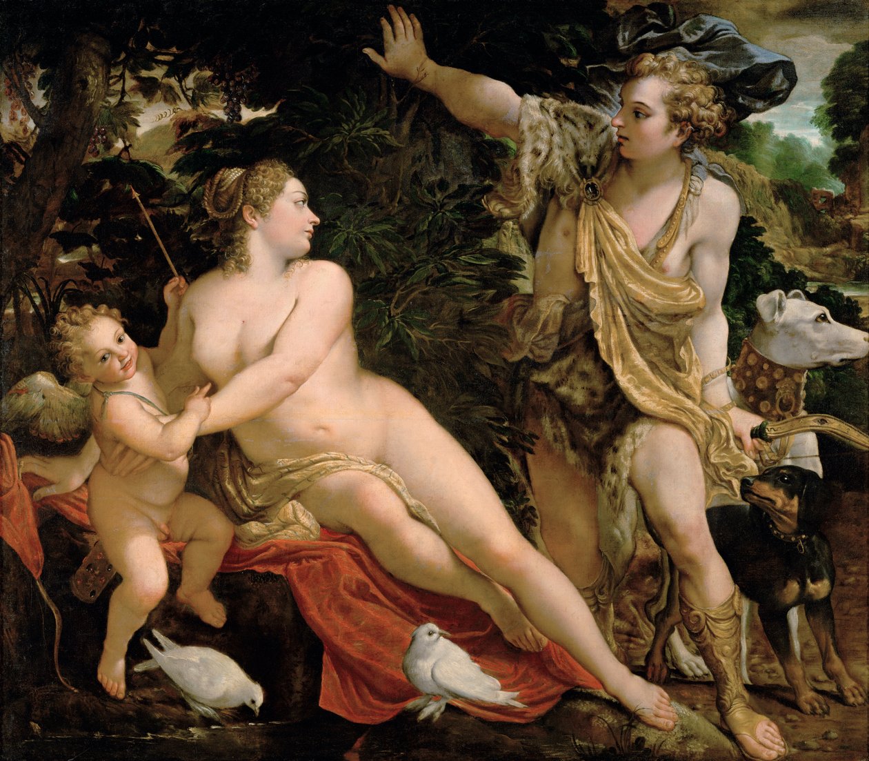 Venuše a Adonis od Annibale Carracci