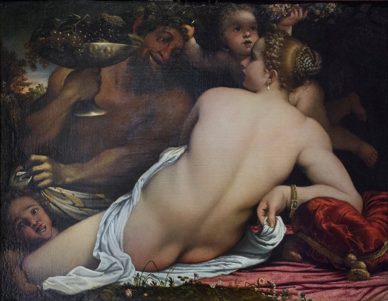 Venus, kaksi satyyriä ja Cupid od Annibale Carracci
