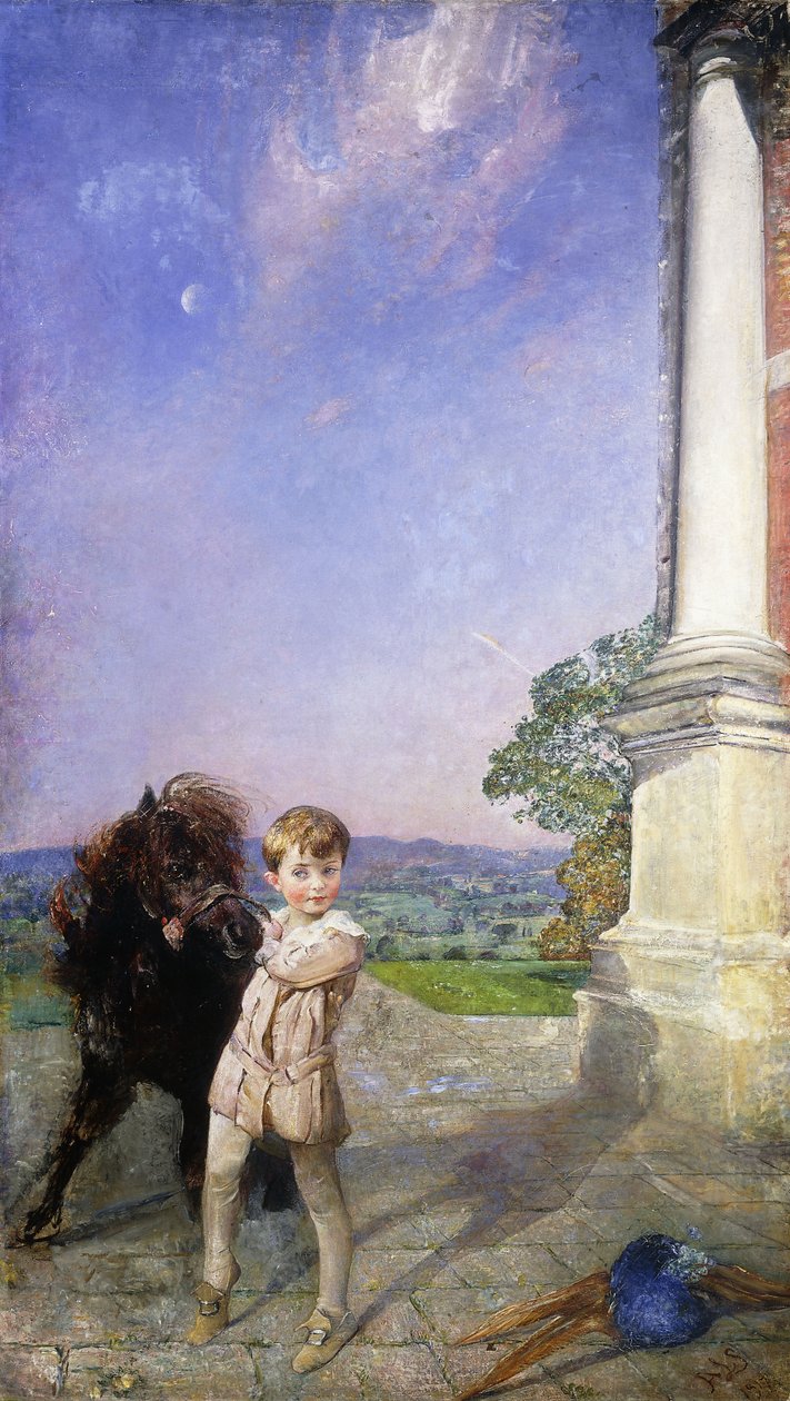 Malý chlapec s shetlandským poníkem od Annie Louisa Swynnerton