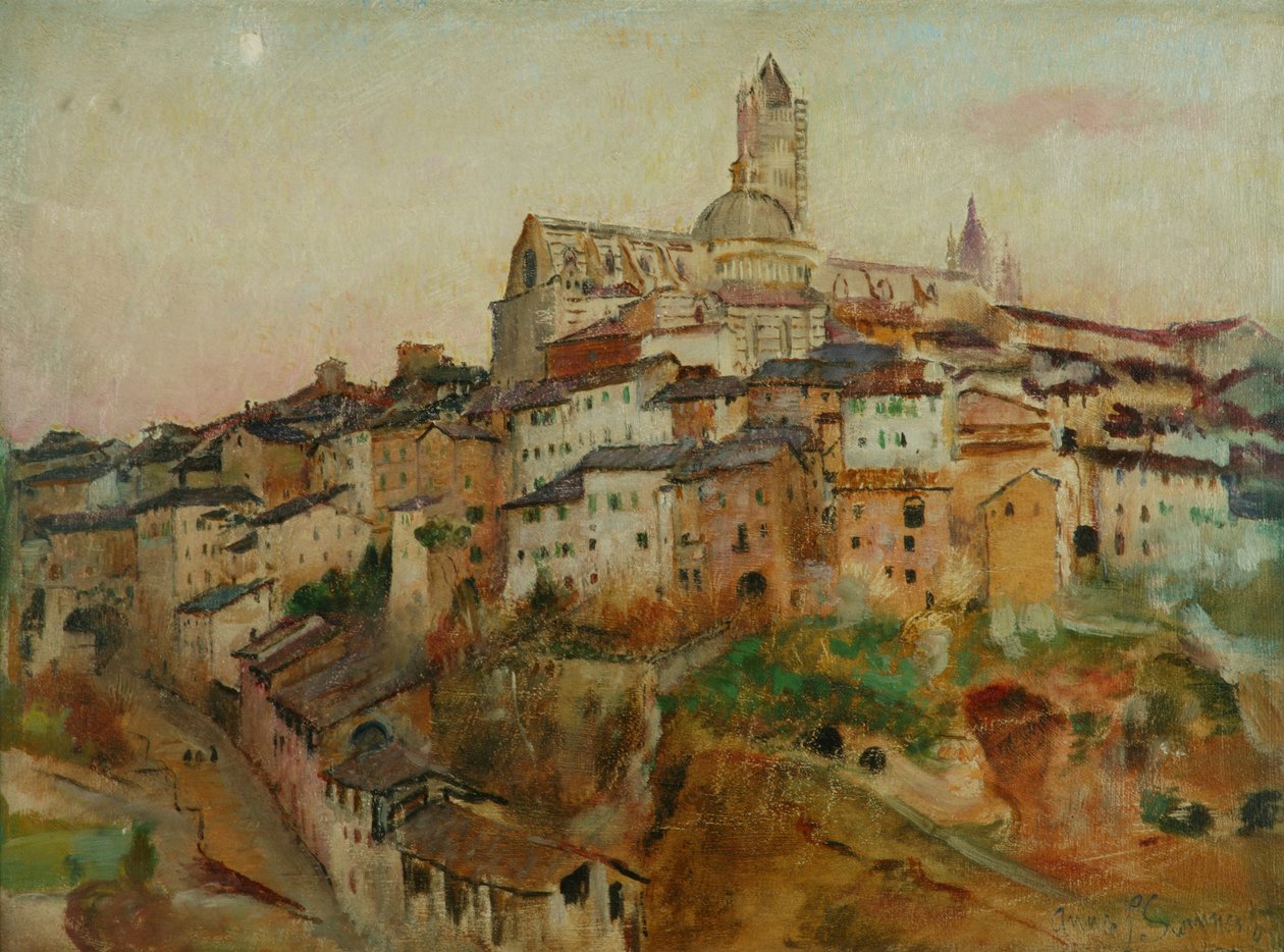 Město Siena (olej na plátně) od Annie Louisa Swynnerton