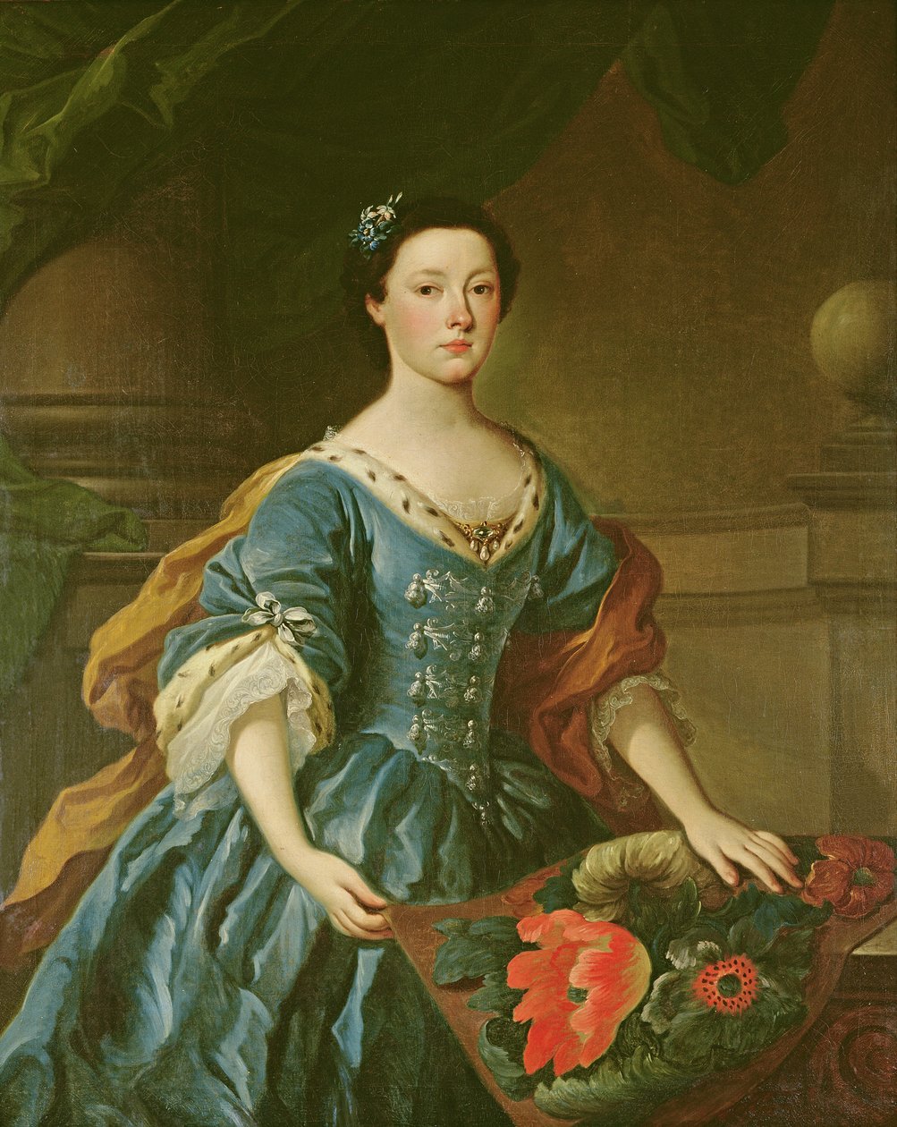 Portrét Jane Allgoodové, cca 1745-50 od Unbekannt Unbekannt