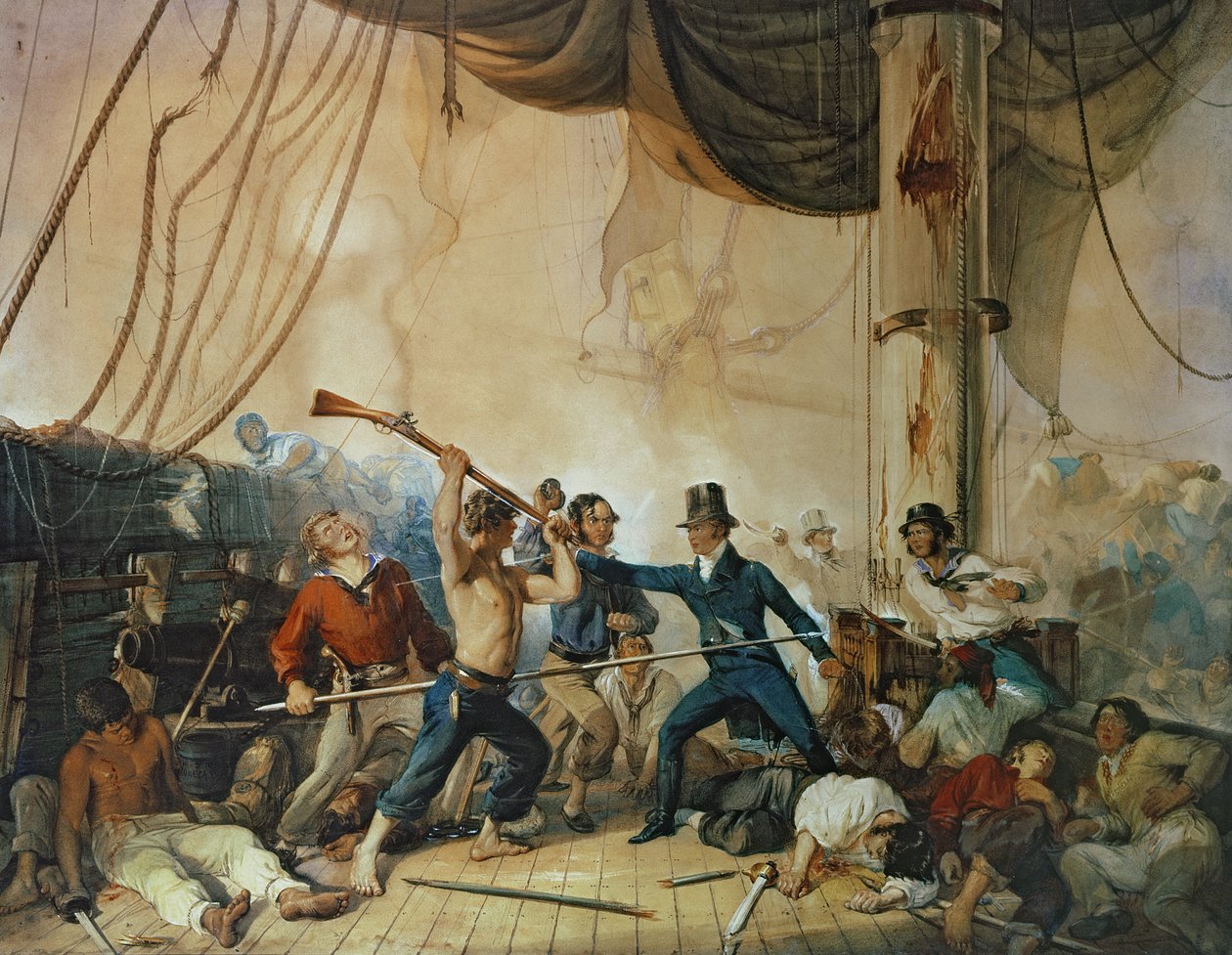 Melee na palubě Chesapeake, 1813 od Unbekannt Unbekannt